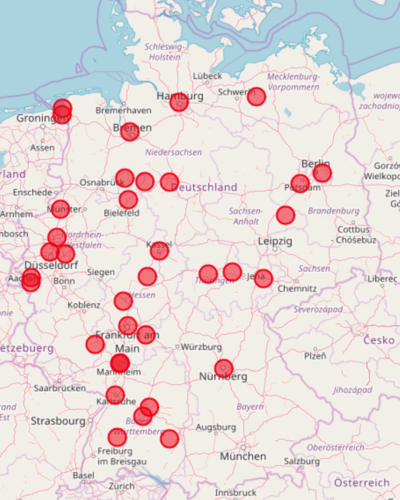 interaktive Übersichtskarte deutscher Handglockenchöre